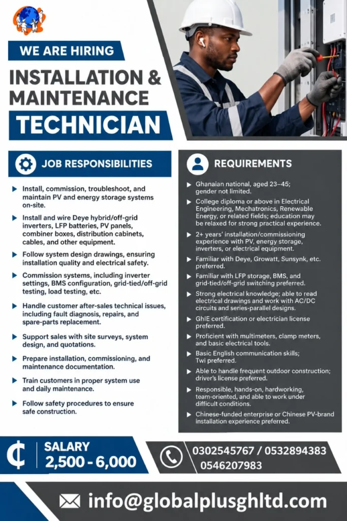 Installation and Maintenance Technician